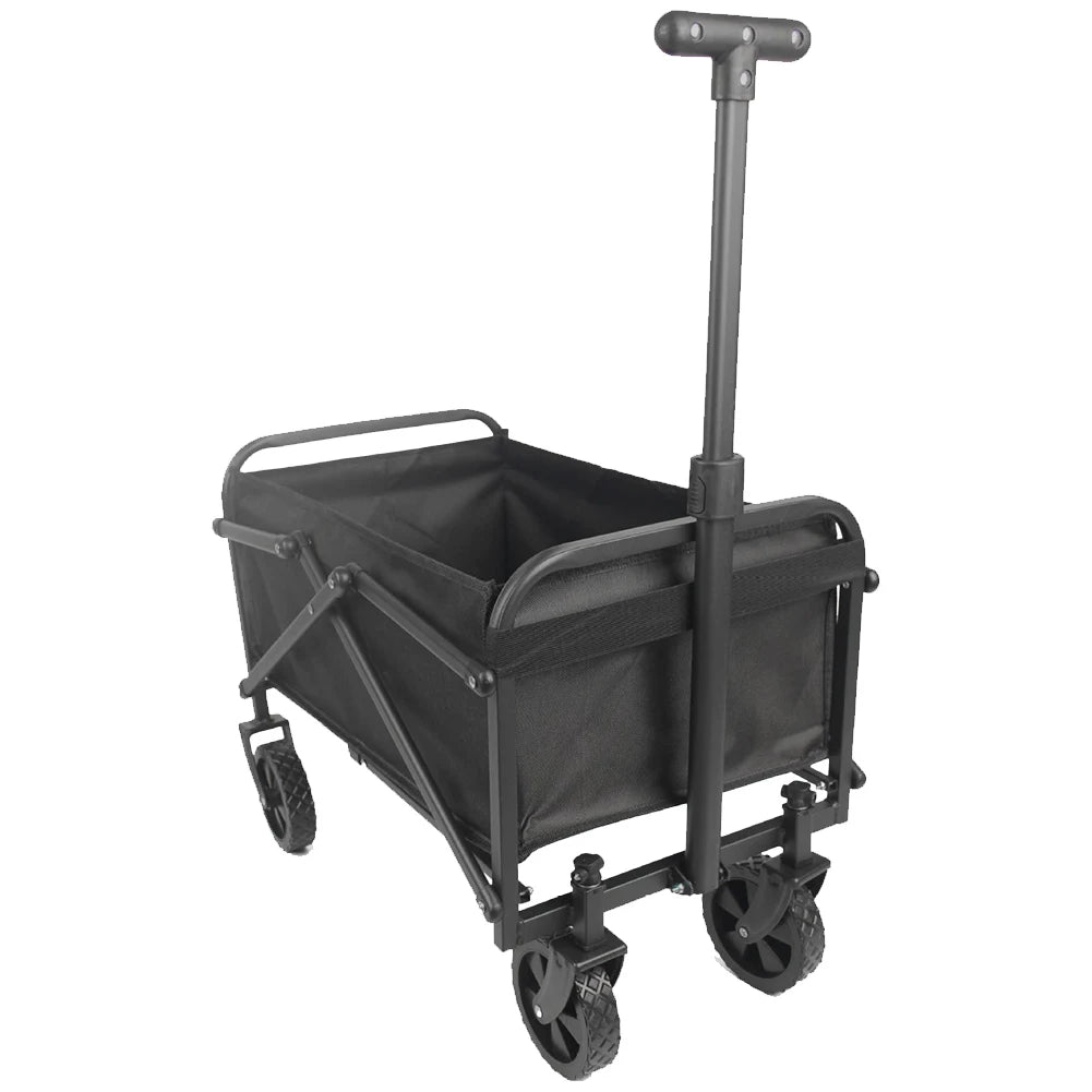 Collapsible Folding Utility Wagon Outdoor Camping Beach Wagon Cart Heavy Duty Large Capacity Fold Wagon Portable Grocery Trolley