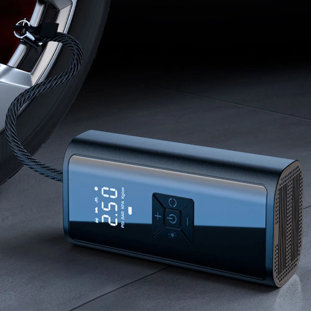 Electric Tire Pump with LED Light Portable Car Inflator Pump LCD Display Car Tire Inflator for Automobile Bicycle Ball