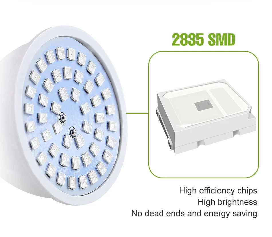 E27 LED Plant Grow Lights GU10 Full Spectrum Indoor Hydroponics Flower Seeds Vegetables Cultivation Lamp E14 MR16 B22 GU5.3 Bulb