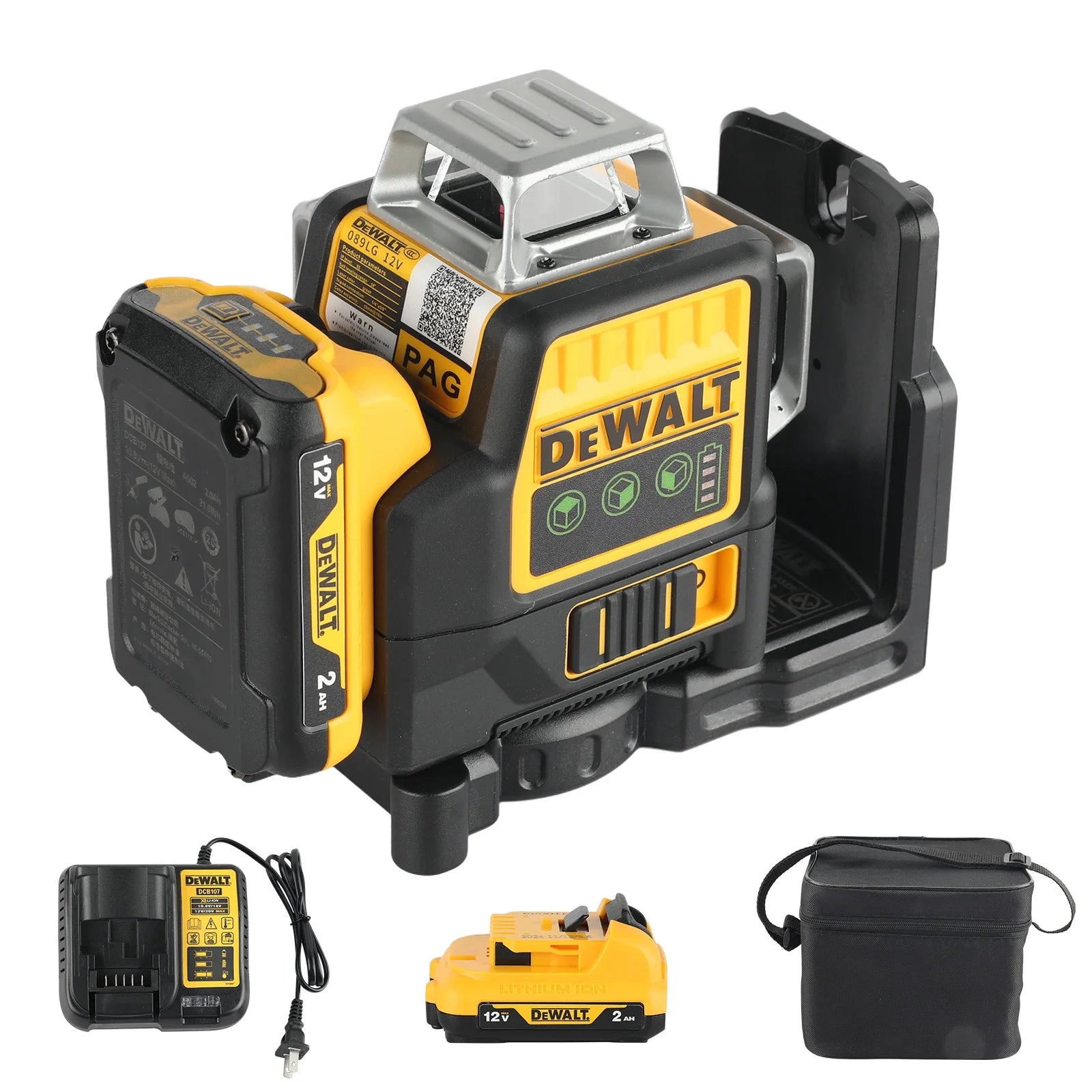 2026 DEWALT DW089LG Lithium Battery Green Laser Level | 12 Lines 3 Sides 360° Horizontal Vertical | Outdoor Leveling Measurin