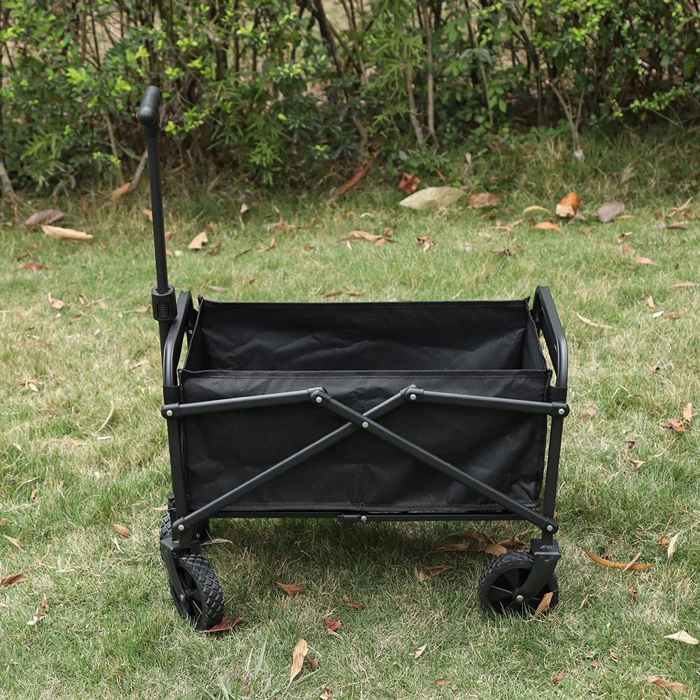Collapsible Folding Utility Wagon Outdoor Camping Beach Wagon Cart Heavy Duty Large Capacity Fold Wagon Portable Grocery Trolley