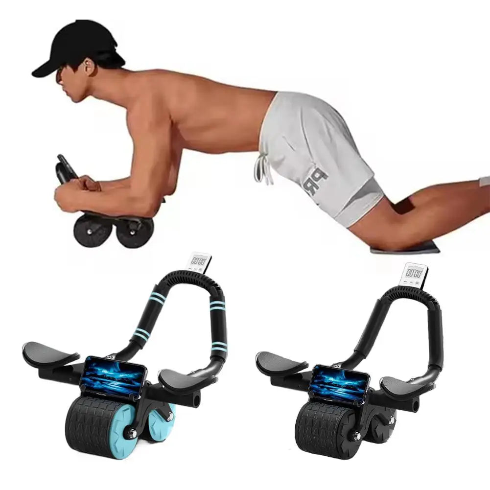 Elbow Supported Automatic Rebound Abdominal Tire Counting Display Screen AB Roller Wheel Training Equipment