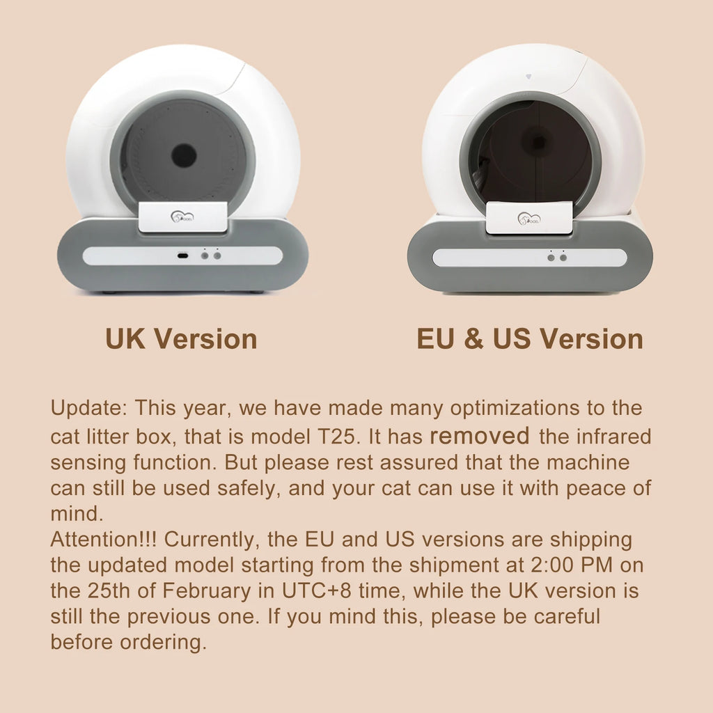 DOEL 65L Self-Cleaning Cat Litter Box App Control, ONLY Supports 2.4G WiFi w/Litter Mat&Trash Bags, Fit for Tofu & Mixed Litter