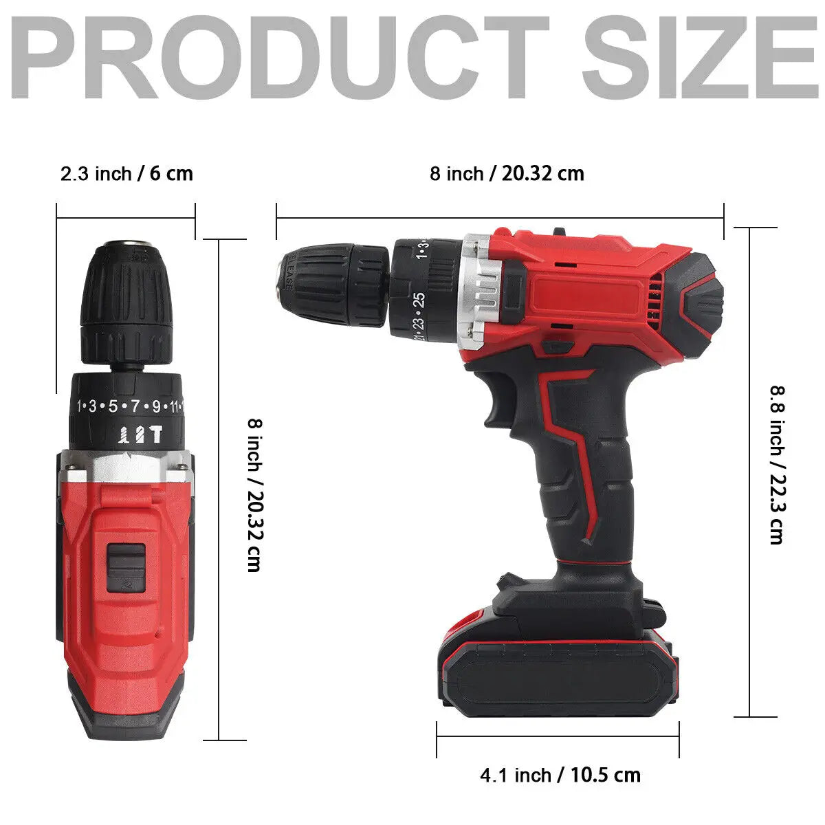 21V Cordless Combi Hammer Impact Drill Driver Electric Screwdriver 2 Battery Set Cordless Hand Drill