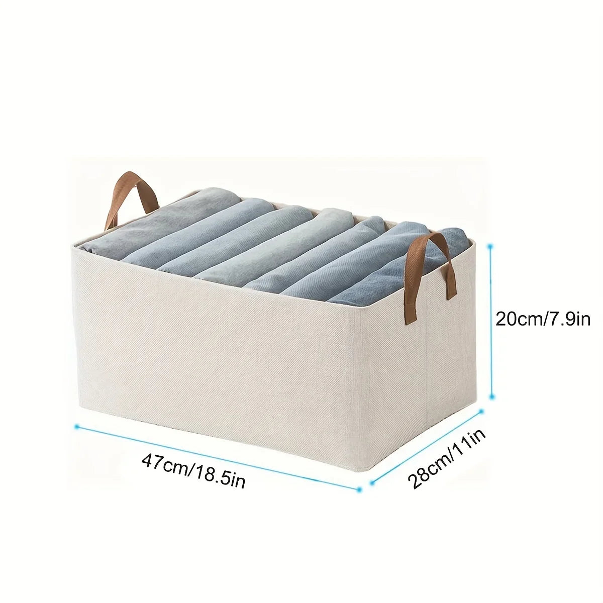 1pc Clothes Storage Basket Oxford Cloth Clothes Hand-held Storage Box Foldable Storage Box with Steel Frame Wardrobe Organizer
