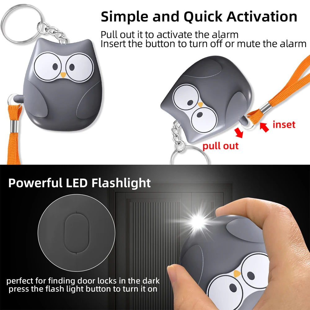 1PC Personal Safety Alarm For Women 130dB Self Defense Keychain With LED Strobe Light Personal Emergency Security Safe Devices K