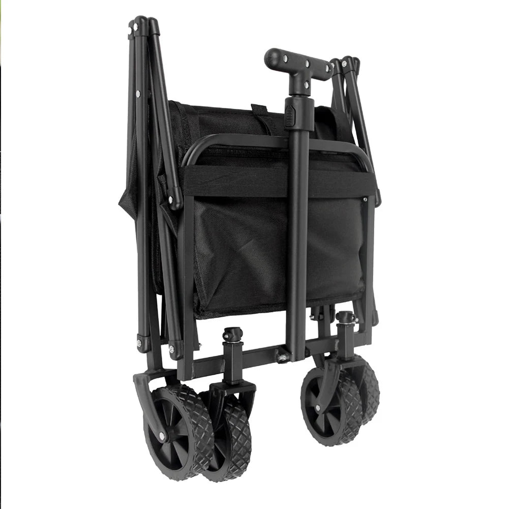 Collapsible Folding Utility Wagon Outdoor Camping Beach Wagon Cart Heavy Duty Large Capacity Fold Wagon Portable Grocery Trolley