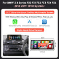 12.3'' Wireless CarPlay Car Multimedia Display Screen For BMW 3 4 Series F30 F31 F32 F33 F34 F36 NBT EVO with Android Auto
