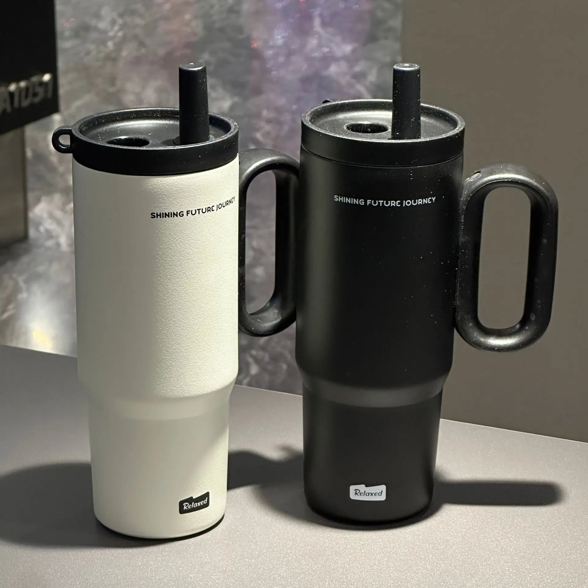 720ML Stainless Steel Thermos Cup with Straw & Handle Ice Coffee Drink Vacuum Insulated Cup Car Travel Outdoor Water Bottle