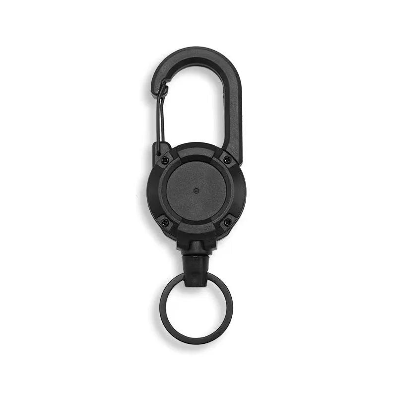 Retractable Heavy Duty Pull Reel Carabiner Strong Steel Wire Rope Buckle Spring Key Ring Outdoor Sporty attachment Keychain Tool