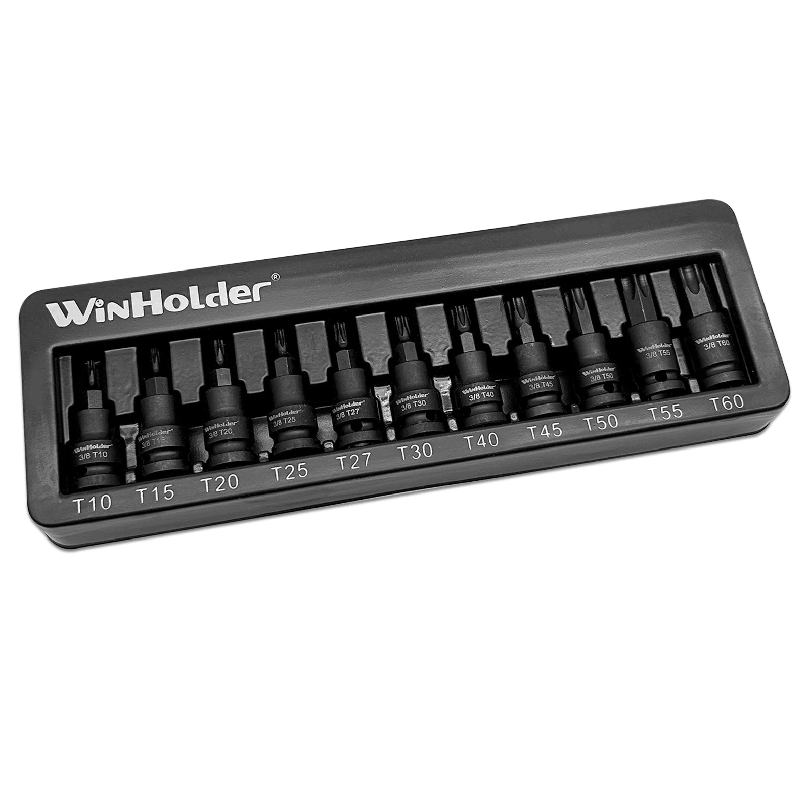 WinHolder 31PCS IMPACT Hex Torx Spline Bit Sockets 3/8"Drive Short Reach Allen Star HEX Chromium-Vanadium 3 Sets