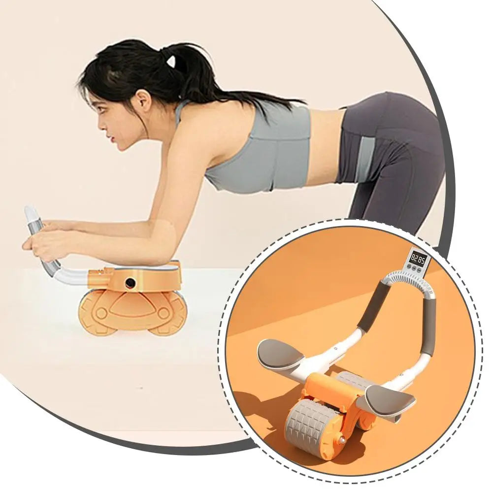 Elbow Supported Automatic Rebound Abdominal Tire Counting Display Screen AB Roller Wheel Training Equipment