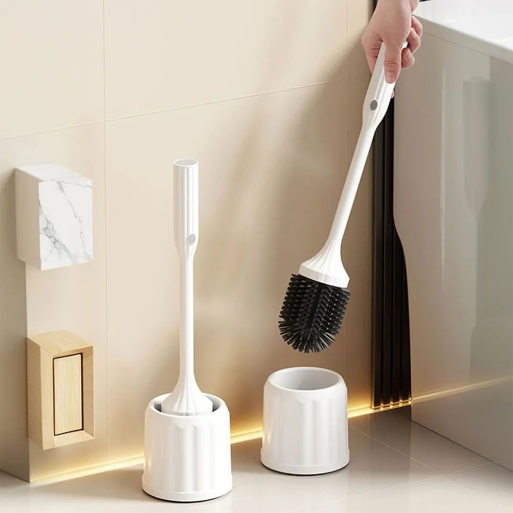 Electric Toilet Cleaner with Long Non-Slip Handle Toilet Brush and Holder Set Toilet Bowl Brush for RV Trailers Small Bathrooms