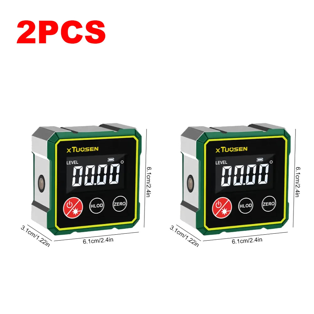 Digital Magnetic Inclinometer Protractor 360° LCD Level Angle Gauge Precision Measuring for Woodworking Table Saw Metalworking ﻿