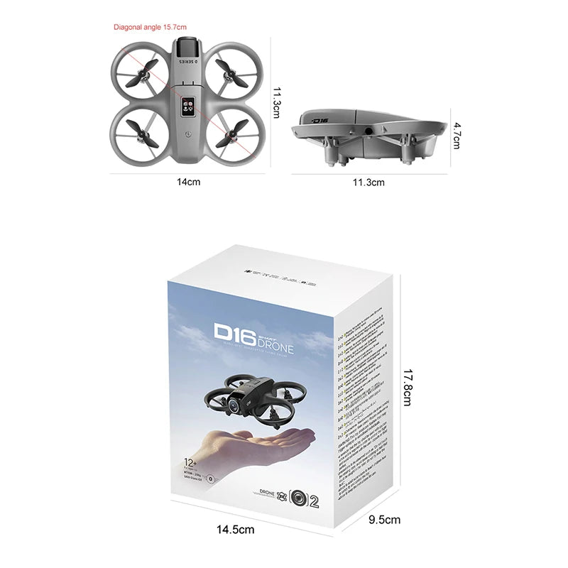 D16 Drone Mini Dual Camera 8K Aerial HD Profesional Helicopter GPS Positioning Avoidance Bushless Motor Drone UAV Universal