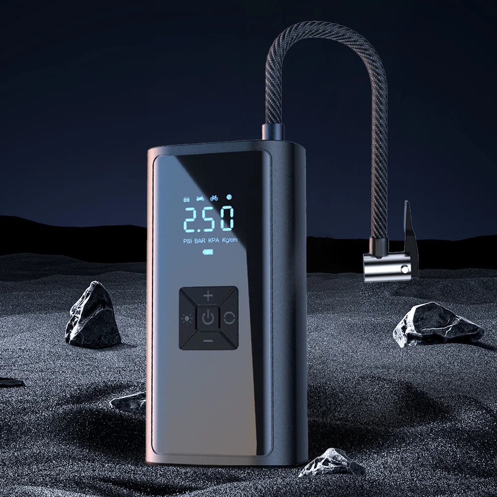 Electric Tire Pump with LED Light Portable Car Inflator Pump LCD Display Car Tire Inflator for Automobile Bicycle Ball