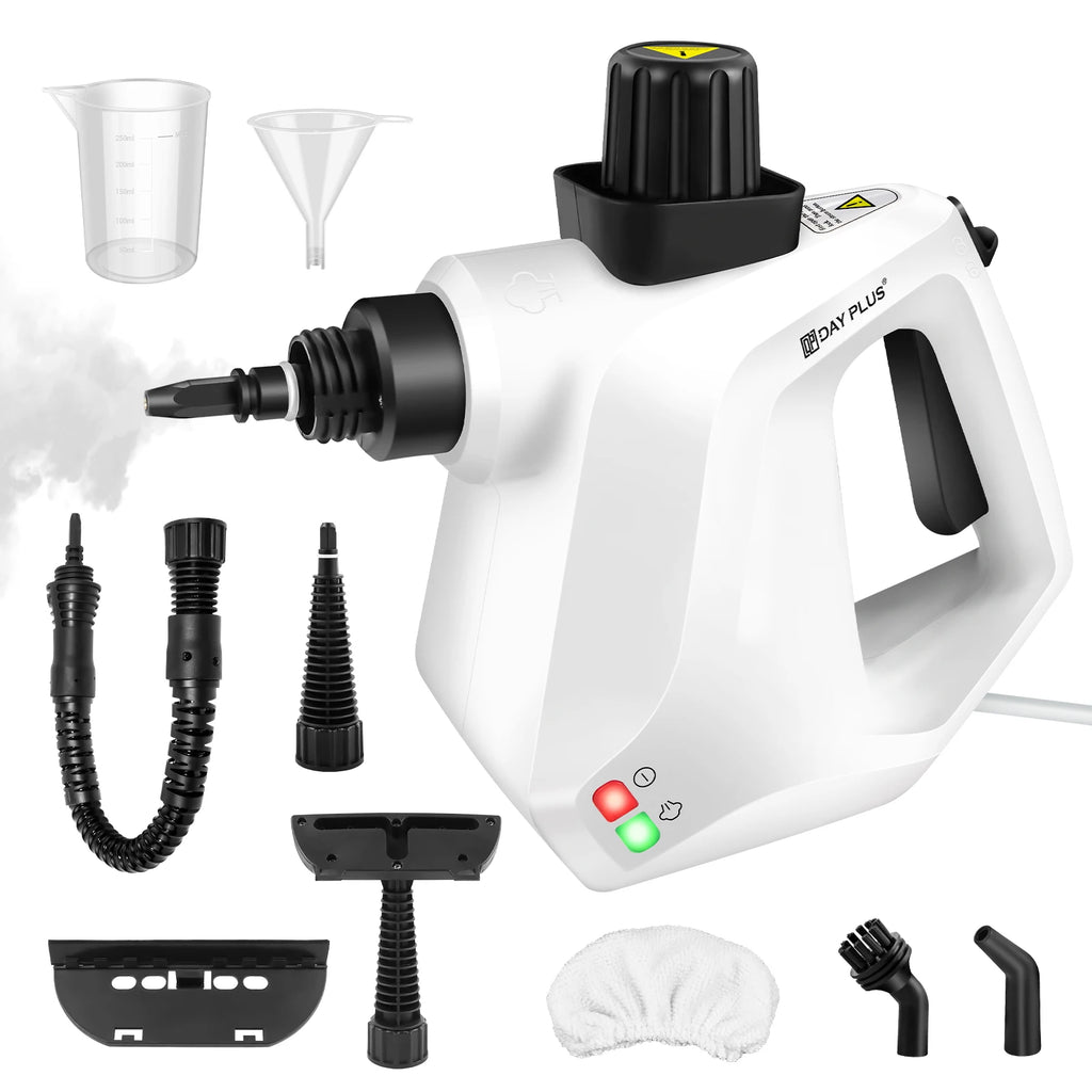 High Pressure Steam Cleaner with 2.5 m Cable,Steam Cannon and 9-Piece Accessory Set for Removing Stains on Multiple Surfaces