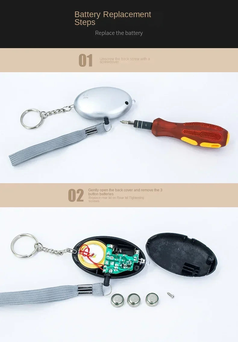 130db Self Defense Alarm Anti-wolf Girl Child Women Security Protect Alert Personal Safety Scream Loud Emergency Alarm Keychain