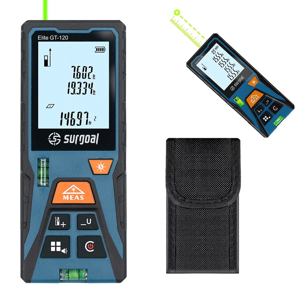 Green Laser Rangefinder 120m Distance Meter Tape Rangefinder Measurement Digital Tape Tool