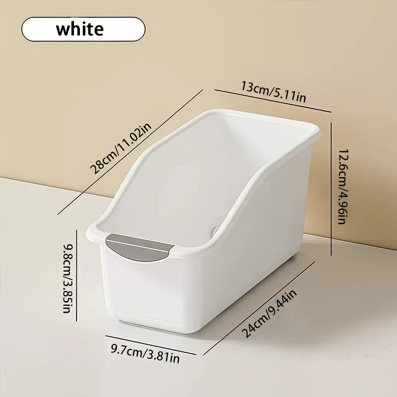 2-Pack Curved Storage Boxes: Heavy-Duty Organizer for Under Sink, Pantry & Cabinet. Save Space, No Assembly.