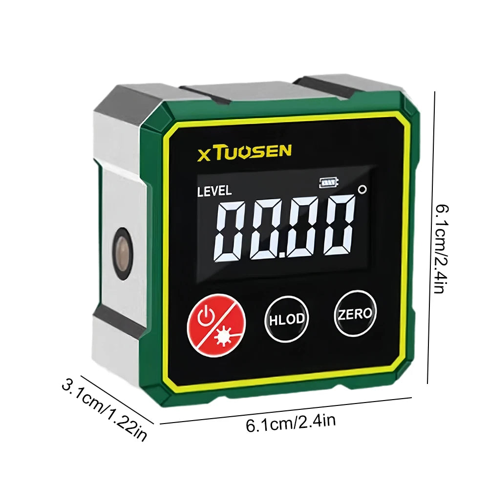 Digital Magnetic Inclinometer Protractor 360° LCD Level Angle Gauge Precision Measuring for Woodworking Table Saw Metalworking ﻿