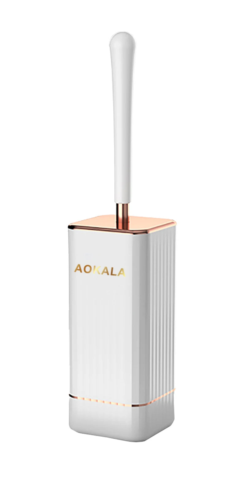 Aokala Toilet Brush and Holder Silicone Toilet Bowl Brush Set Long Handle Modern Bathroom Cleaning Durable Deep Cleaning