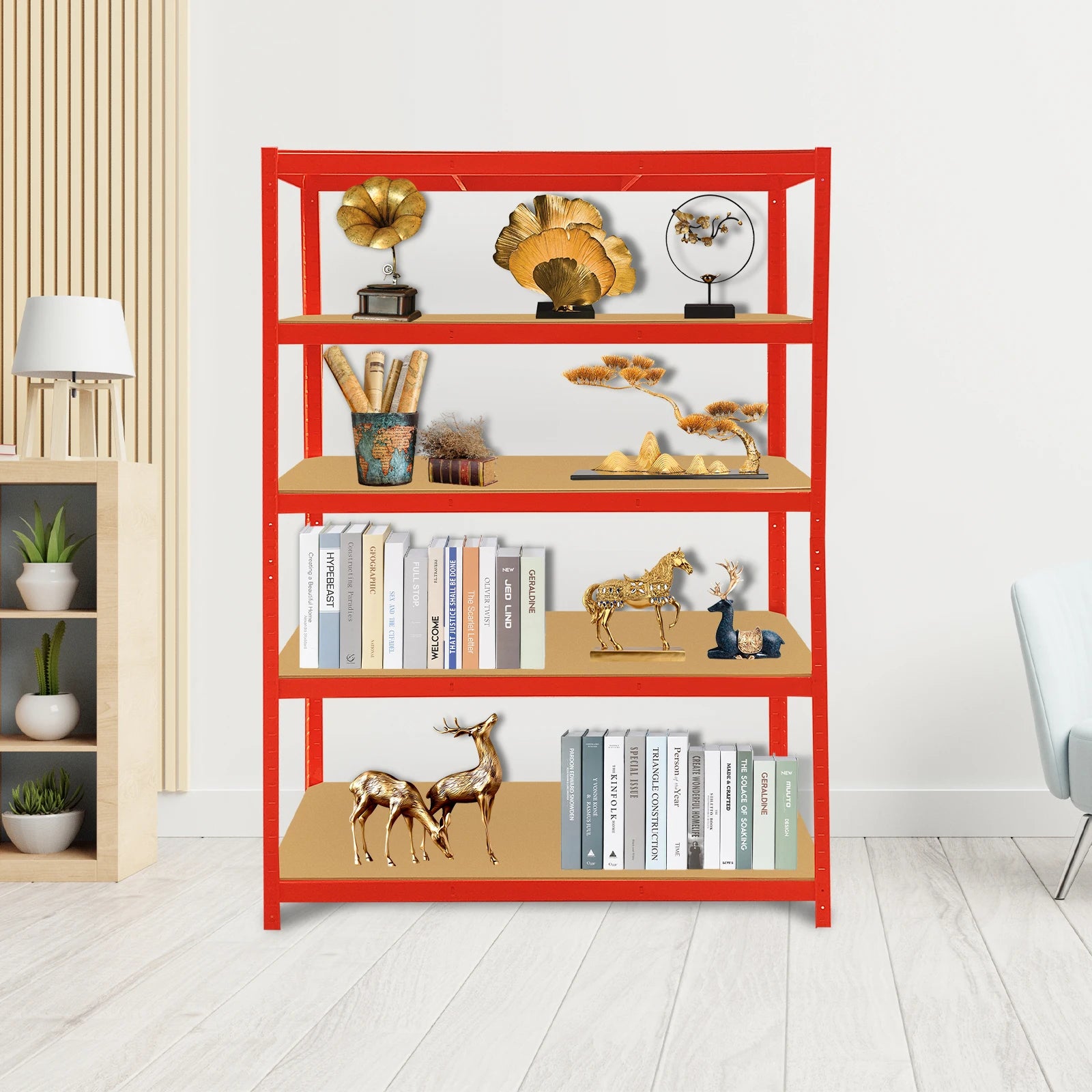 5 Tier Heavy Duty Galvanised Adjustable Shelf Racking Unit Storage Rack 875KG Capacity Metal Shelves Workshop, Shed, Office,Home