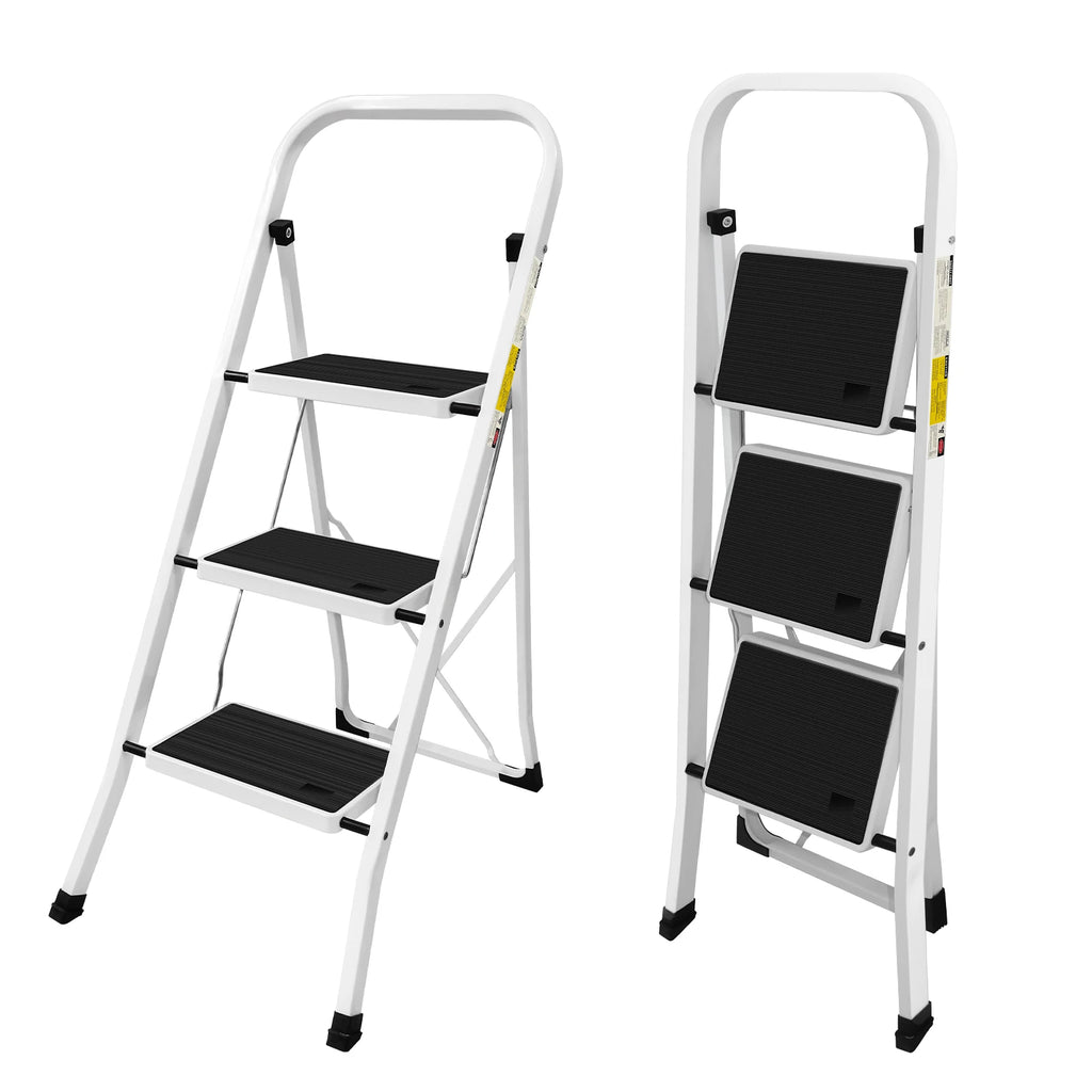 2/3/4-Step Ladder Steel Folding Portable Non-Slip Step Ladder Heavy Duty Multi Purpose for Home 150kg/330lbs Capacity
