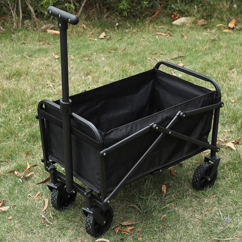 Collapsible Folding Utility Wagon Outdoor Camping Beach Wagon Cart Heavy Duty Large Capacity Fold Wagon Portable Grocery Trolley