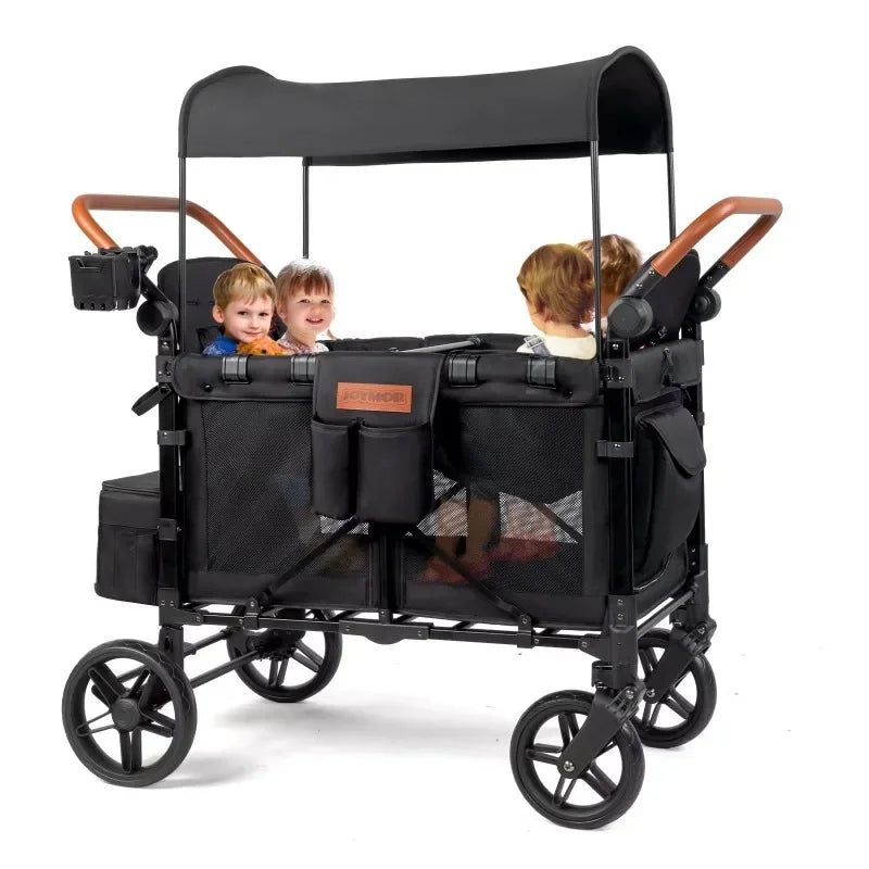 Four campervans and four outdoor trolleys