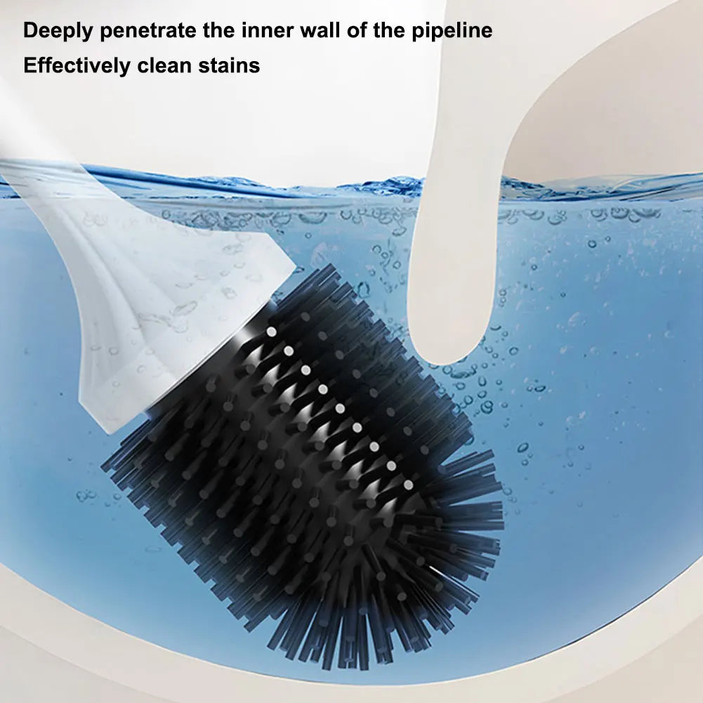 Electric Toilet Cleaner with Long Non-Slip Handle Toilet Brush and Holder Set Toilet Bowl Brush for RV Trailers Small Bathrooms