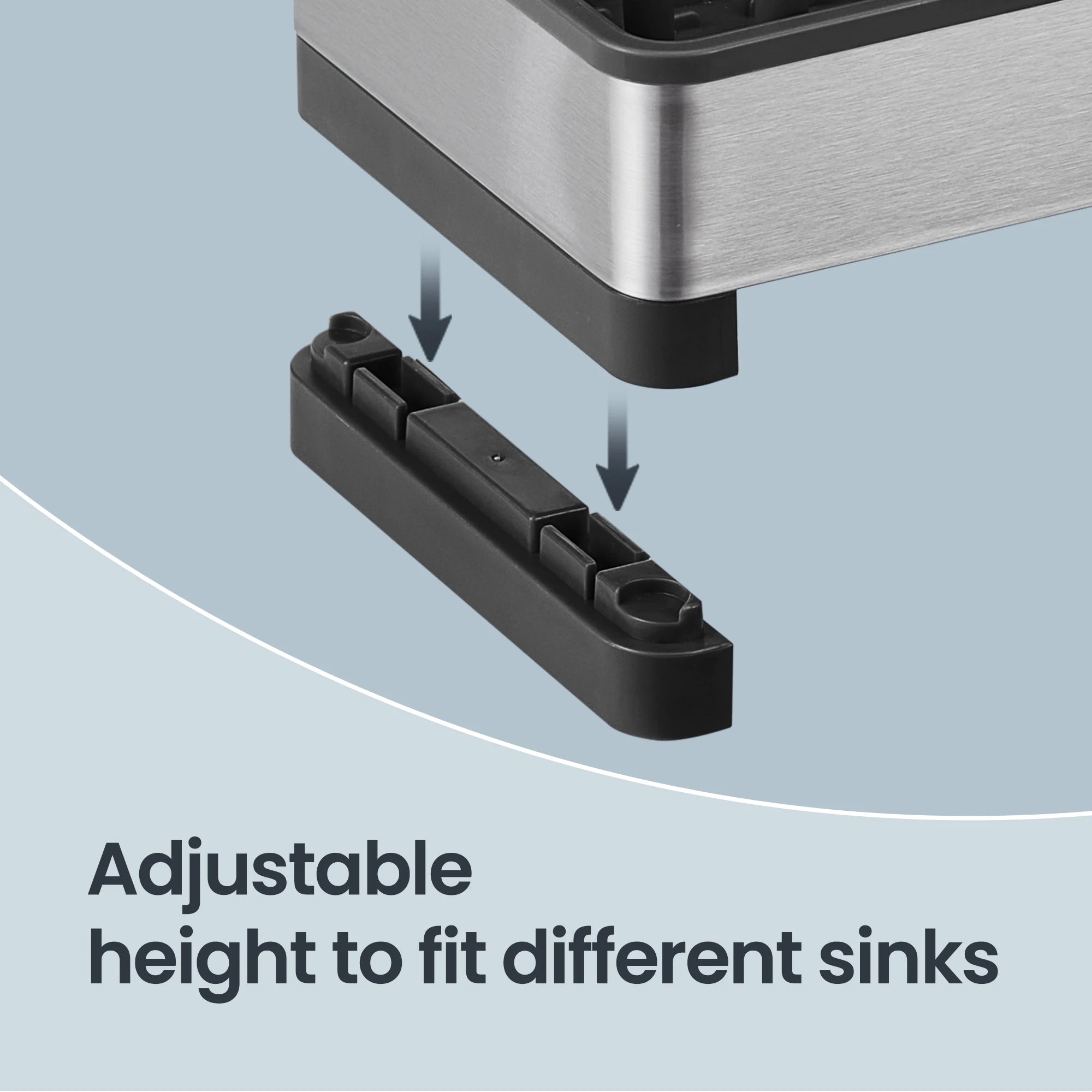 SONGMICS Sink Organizer with Rotatable Spout, Stainless Steel Sponge Holder, for Kitchen