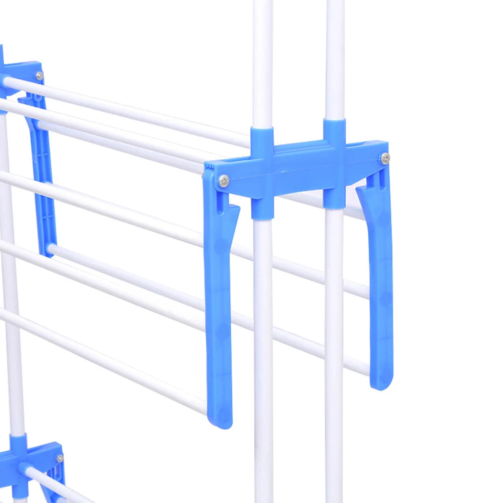 4-Tier Foldable Drying Rack Clothes Drying Rack with 4 Castors Rolling Clothes Horses Dryer Rack for Towels Clothes Shoes Linen