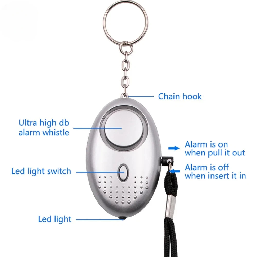 130db Self Defense Alarm Anti-wolf Girl Child Women Security Protect Alert Personal Safety Scream Loud Emergency Alarm Keychain