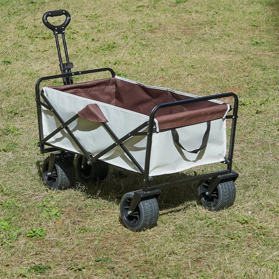Big Tank Wheels Large Capacity Foldable Cart 500lbs Beach Wagon for Sand Garden Outdoor Picnic Collapse Shopping Trolleys Cart