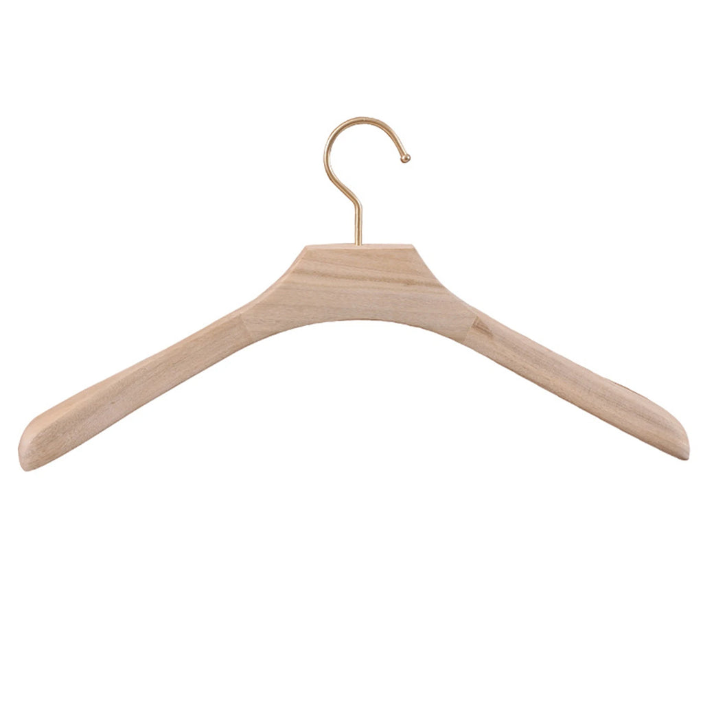 1pc Natural Camphor Wood Hanger Wardrobe Clothing Wide Shoulder Suit Clothes Hang Non-slip Clothes Rack 43x3cm