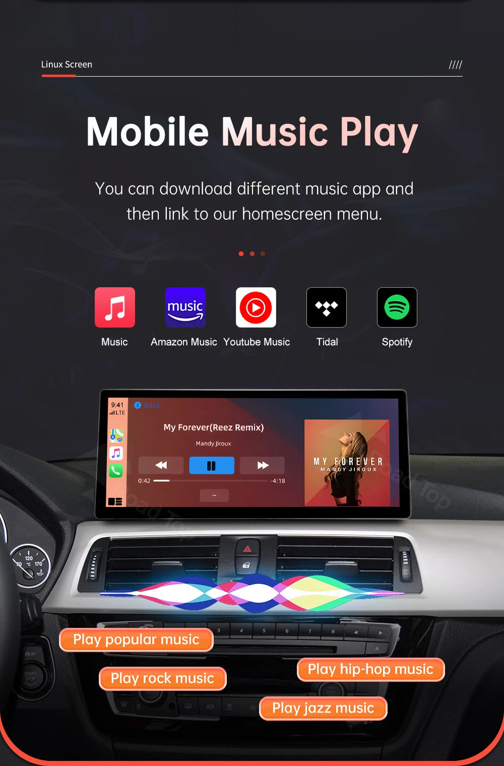 12.3'' Wireless CarPlay Car Multimedia Display Screen For BMW 3 4 Series F30 F31 F32 F33 F34 F36 NBT EVO with Android Auto