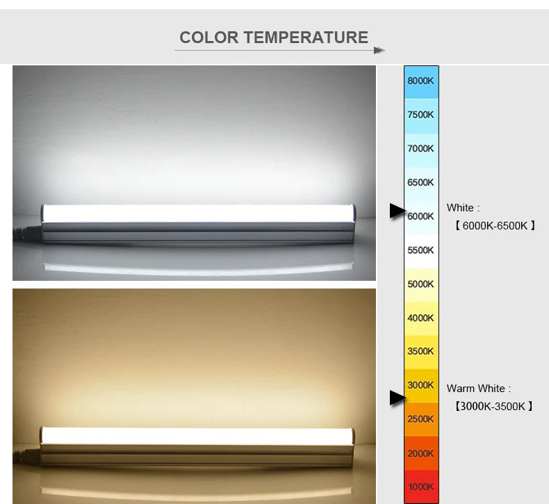 1FT 6W 29CM Desk Lamp T5 Tube LED Bar With Screws for Mounting Under Bookshelf AC220V 110V Home Reading lamp Table Light lampara