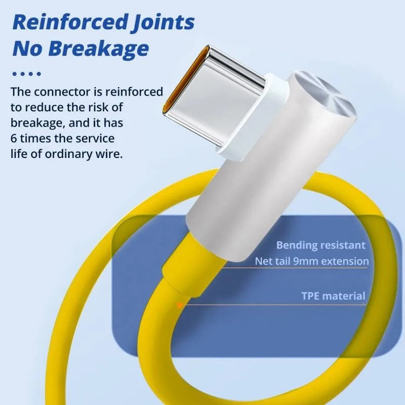 Original Xiaomi 120W 6A USB Super Fast Charger For Mi 12 11 POCO X5 X4 Pro Redmi Note 8 9 10 11 90 Degree Type C Charging Cable