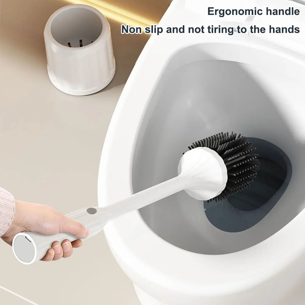 Electric Toilet Cleaner with Long Non-Slip Handle Toilet Brush and Holder Set Toilet Bowl Brush for RV Trailers Small Bathrooms