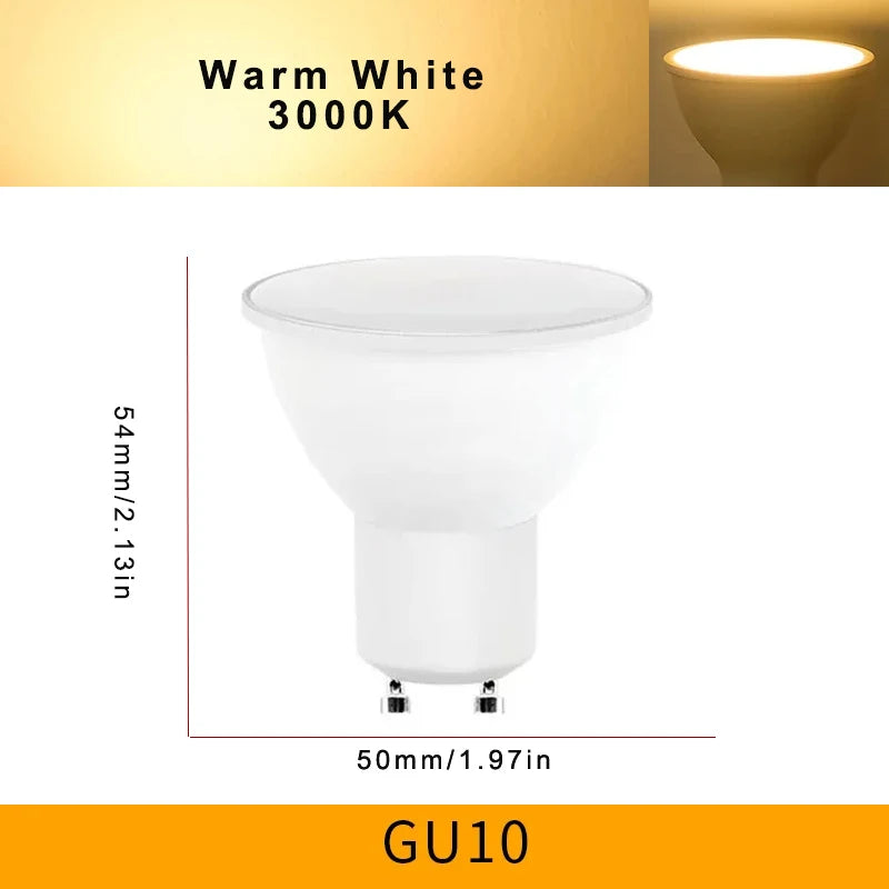 12PCS AC220V LED Bulb 3W 6W 9W 12W GU10 LED Spotlight Bulb 120 Degree Beam Angle For Home Office Decoration Lamp Light