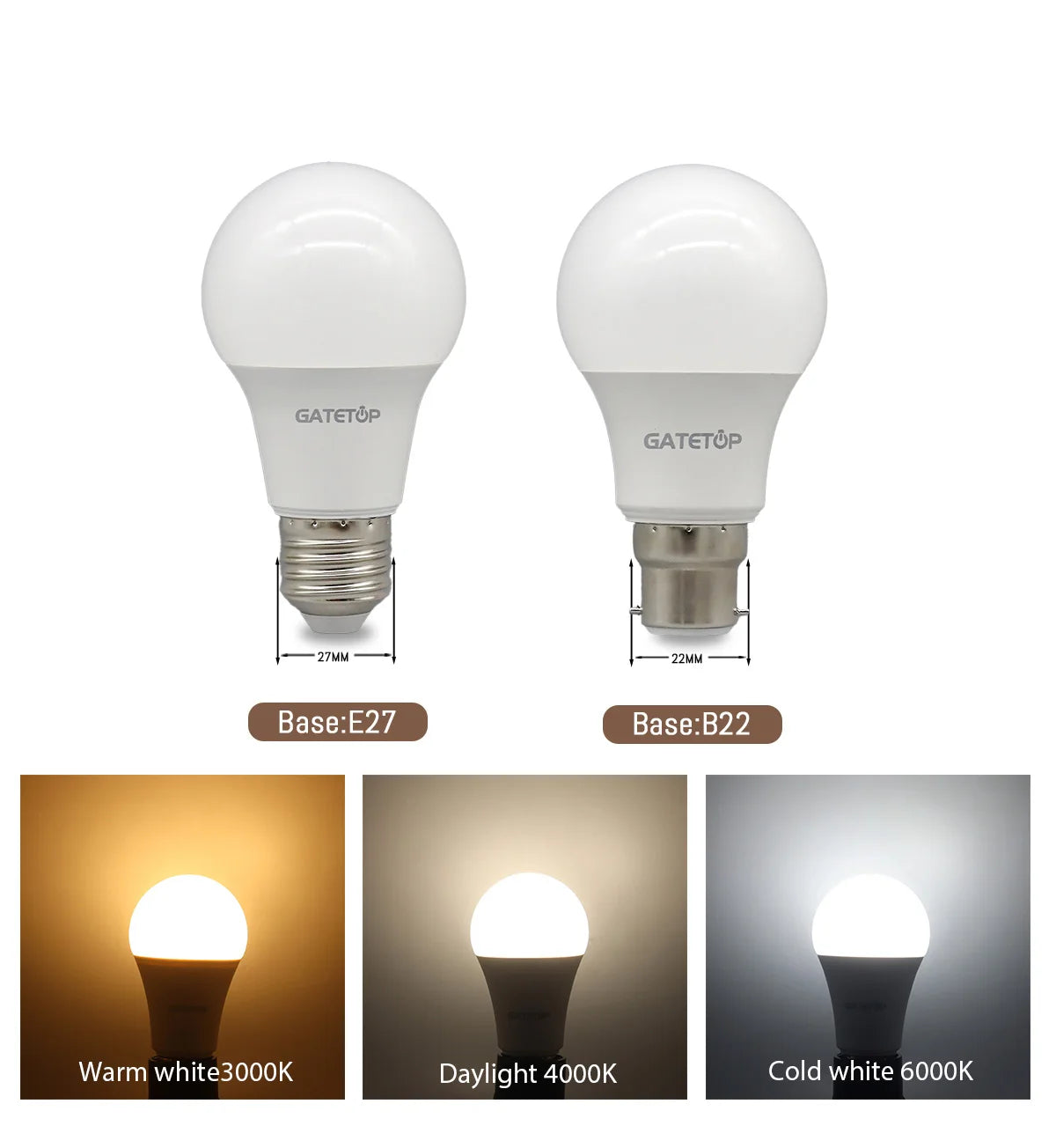 10Pack B22 LED bulb Lamp 220V 110V No flicker 8W 9W 12W 18W 24W Hight birght Warm lighting for home derection