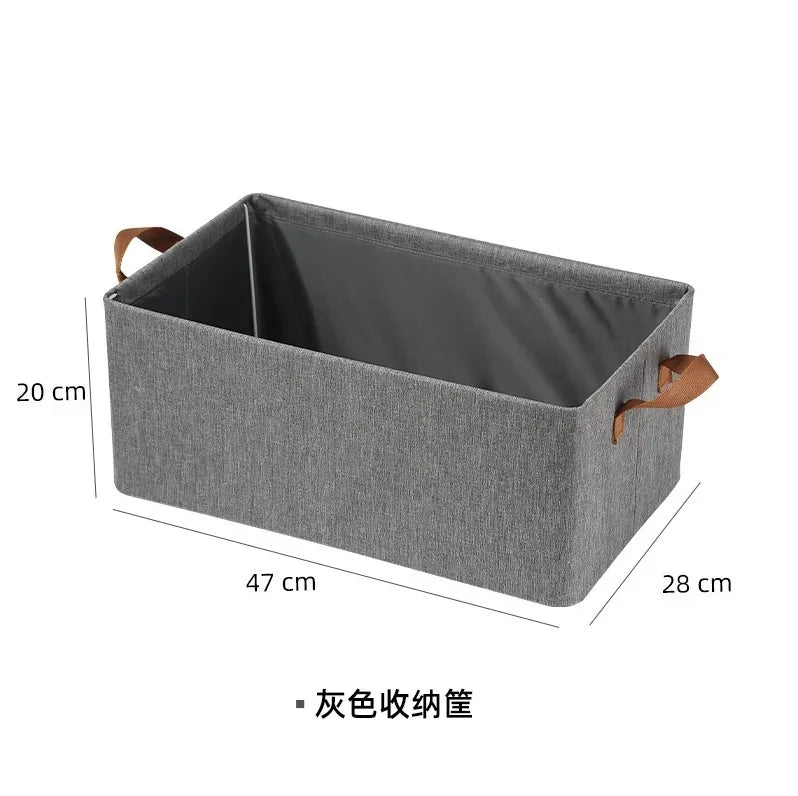 1pc Clothes Storage Basket Oxford Cloth Clothes Hand-held Storage Box Foldable Storage Box with Steel Frame Wardrobe Organizer