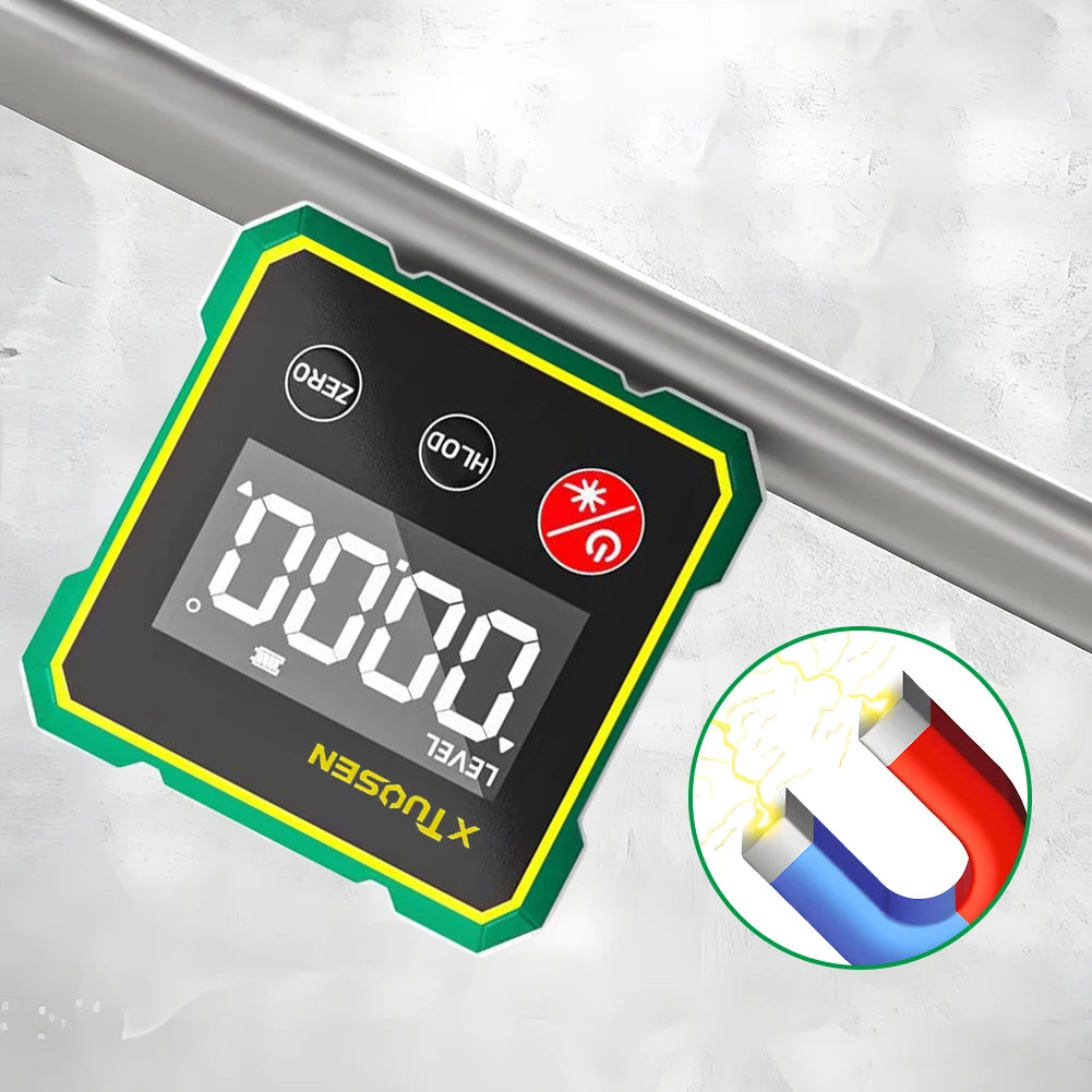 Digital Magnetic Inclinometer Protractor 360° LCD Level Angle Gauge Precision Measuring for Woodworking Table Saw Metalworking ﻿