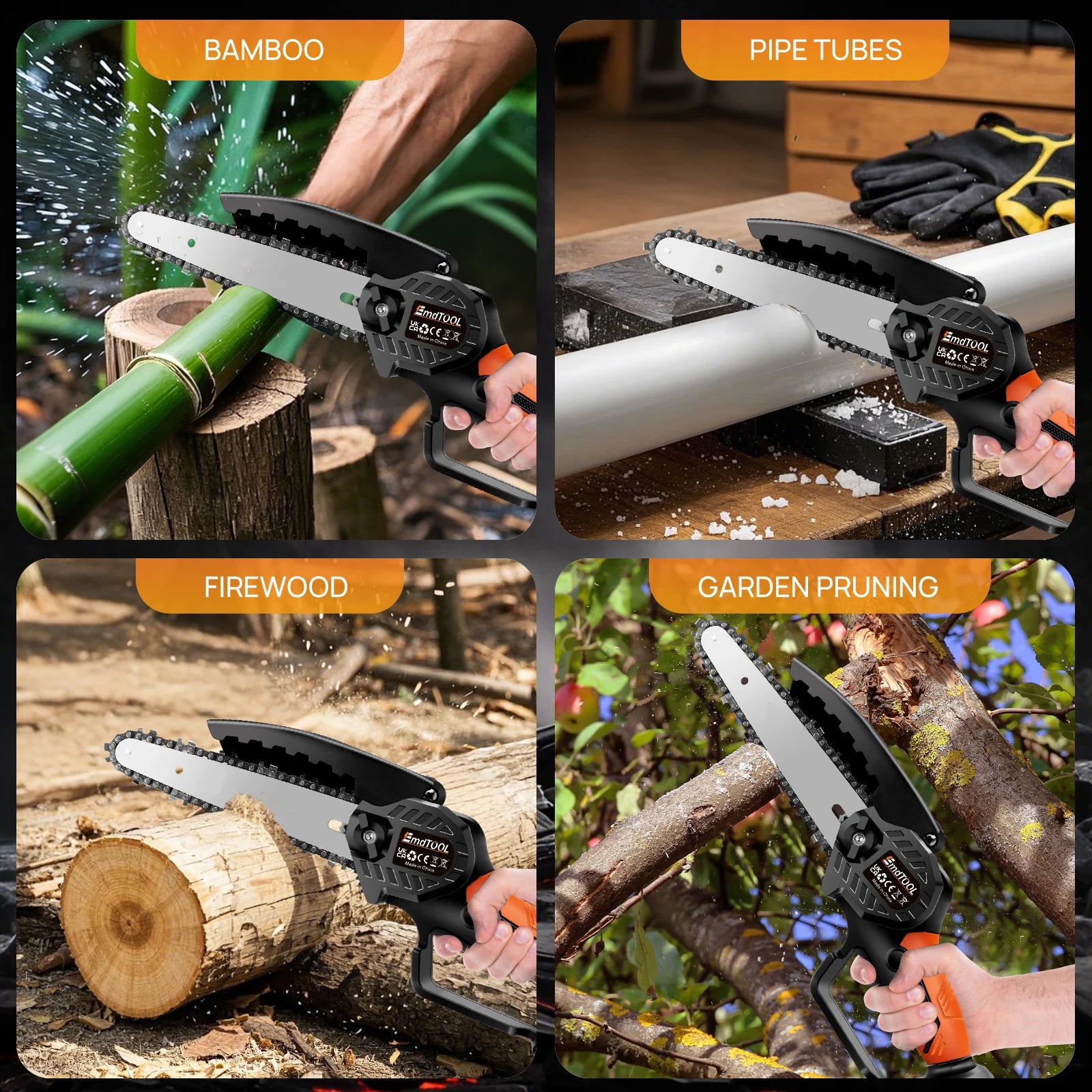 Mini Chainsaw Cordless 6 Inch with 1x1.5Ah Battery,21V Handheld Small Chain Saw for Wood Cutting Tree Trimming Gardening