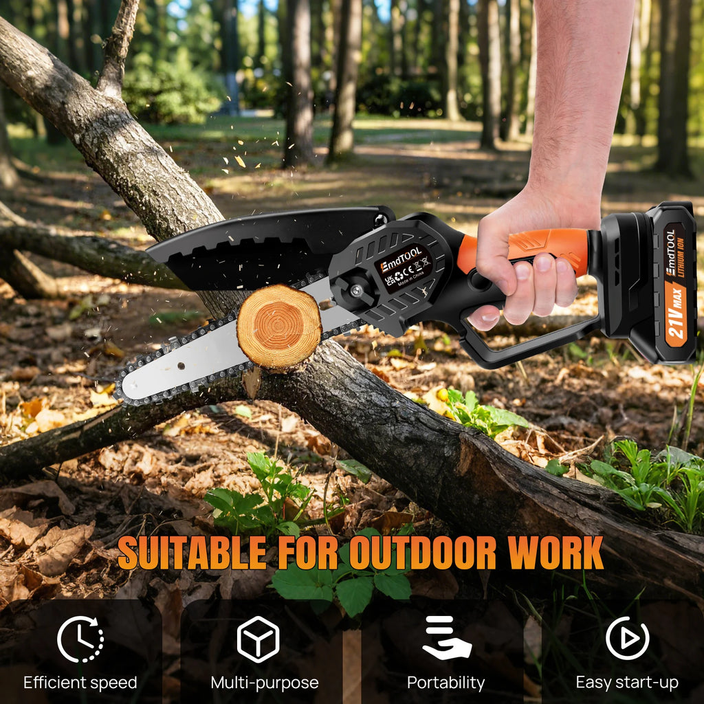 Mini Chainsaw Cordless 6 Inch with 1x1.5Ah Battery,21V Handheld Small Chain Saw for Wood Cutting Tree Trimming Gardening
