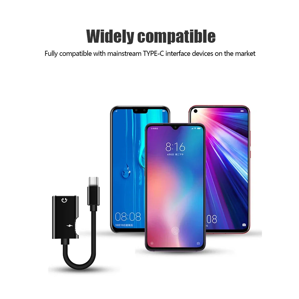 Type C To 3.5mm Jack Adapter For Xiaomi Huawei Type C Audio Splitter Headphone 3.5 Adapter Charger Usb-C Not For iPhone Samsung