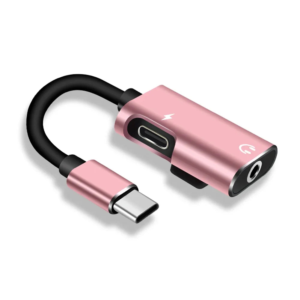 Type C To 3.5mm Jack Adapter For Xiaomi Huawei Type C Audio Splitter Headphone 3.5 Adapter Charger Usb-C Not For iPhone Samsung
