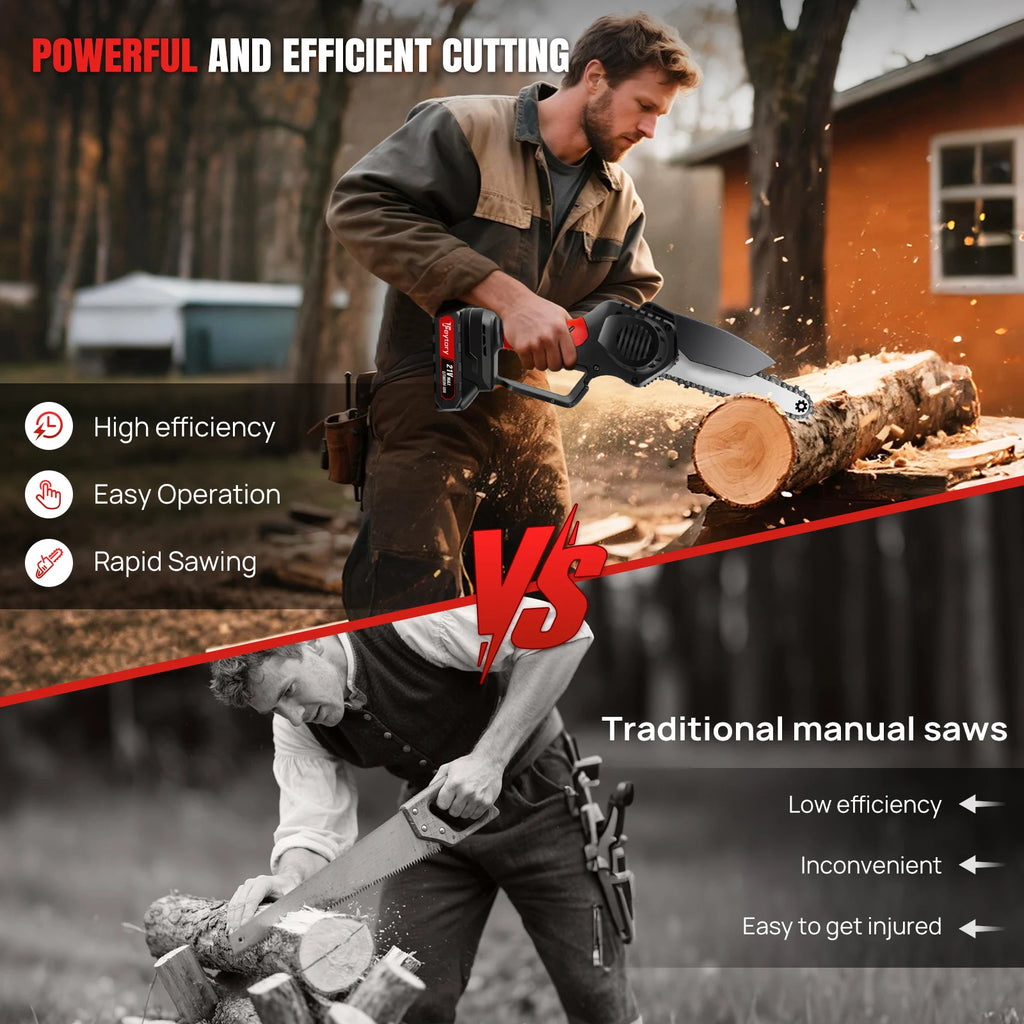 Mini Chainsaw Cordless 6 Inch with 1x1.5Ah Battery,21V Handheld Small Chain Saw for Wood Cutting Tree Trimming Gardening