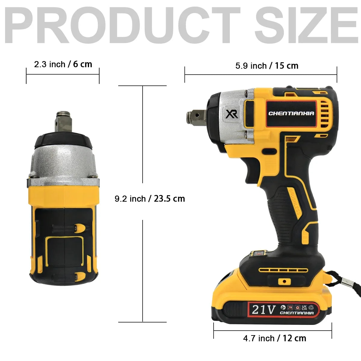 380Nm 1/2" Cordless Electric Impact Wrench Drill Gun Ratchet Driver Includes 2 Battery, Charger and Kit Bag